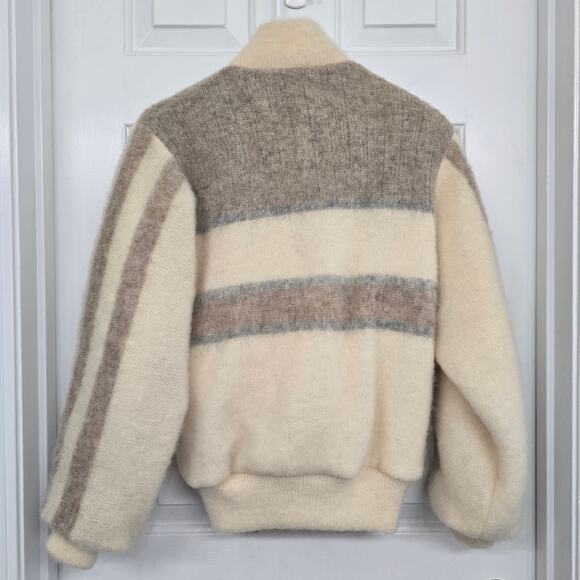 Samband of Iceland 100% Wool Jacket S Cream Nordic Winter Cozy Chunky Oversized - Picture 5 of 13